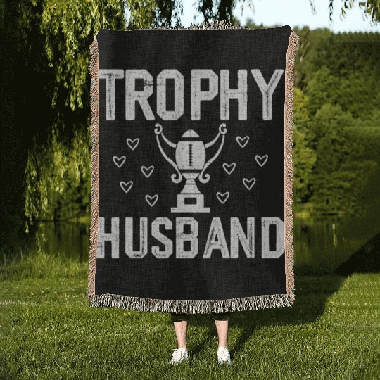 Trophy Husband Woven Blankets Funny Woven Blankets