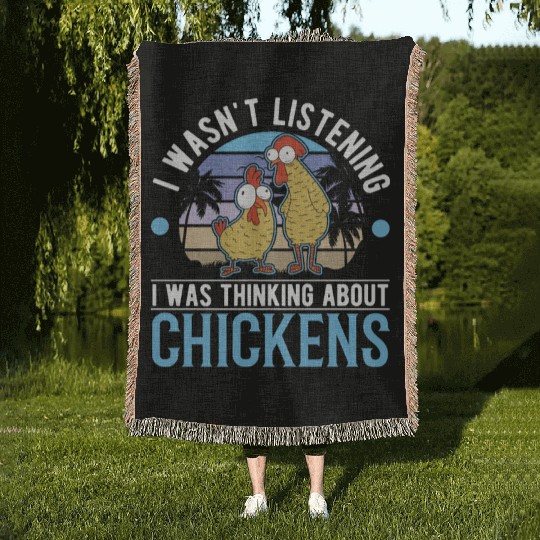 Chickens Chicken Farm Farmer Woven Blankets