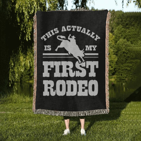 Bull Rider Bull Riding Western Rodeo Cowboy Lover Woven Blankets