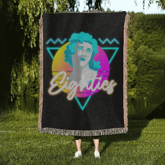 Retro Disco Nostalgia Neon Woven Blankets