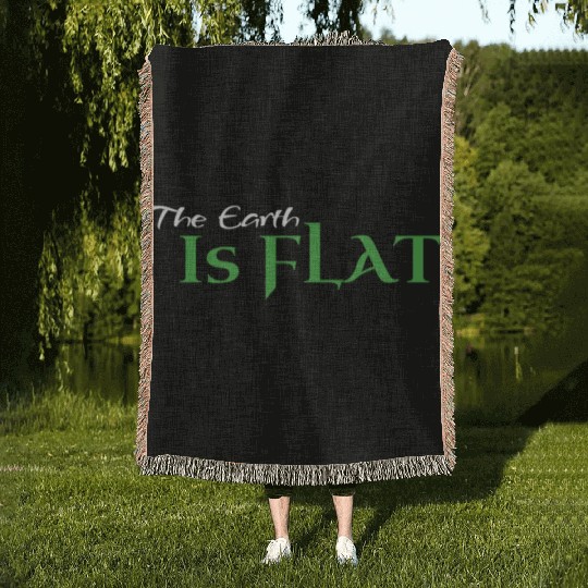 Flat Earth Green Woven Blankets