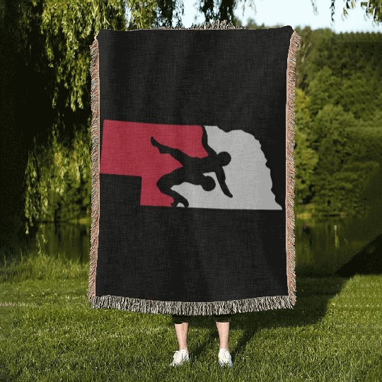 Nebraska Wrestling (State Colors) Woven Blankets