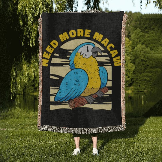 Macaw Parrot Lover Nature Zoo Animal Pet Woven Blankets