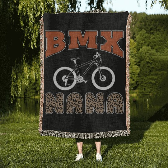 BMX Racing BMX Nana Bicycle Cycling Loves Cyclist Woven Blankets