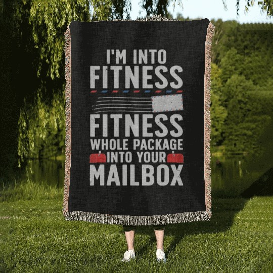 Funny Postal Worker Design For Men Women Mail Woven Blankets