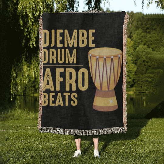 Djembe Player Drummer Music Drum Musician Woven Blankets