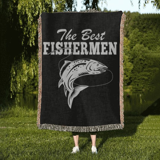 The Best Fishermen Fishing Lover Woven Blankets