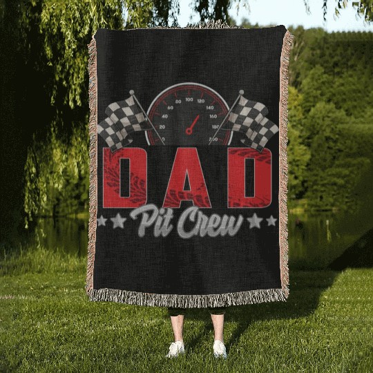 Race Car Birthday Party Racing Family Dad Pit Crew Woven Blankets
