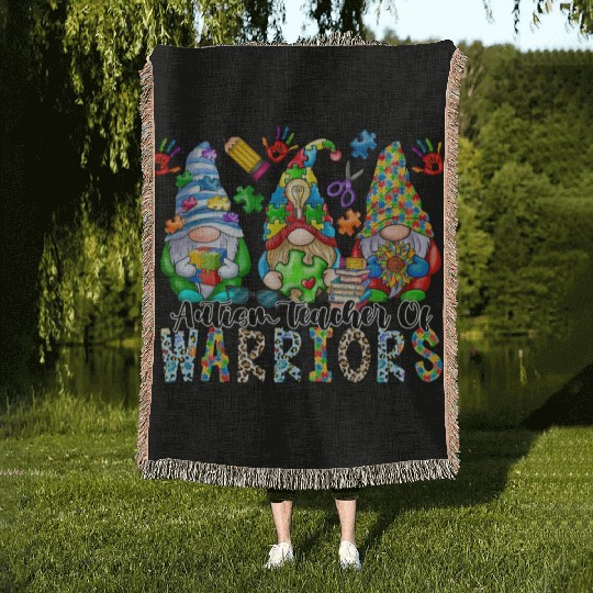 Autism Teacher Of Warriors Woven Blankets