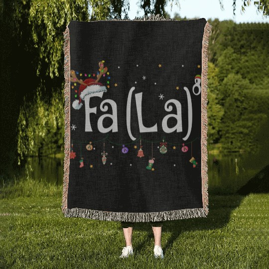 Fa La La 8 Math Teacher Christmas Woven Blankets