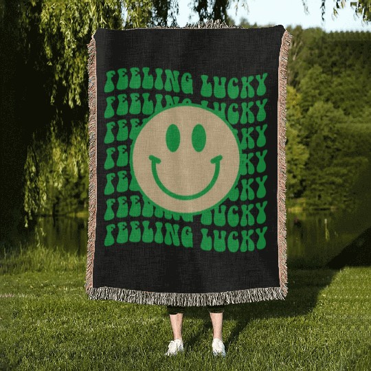 Feeling lucky Woven Blankets