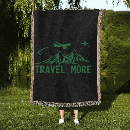 Travel More Vacation Explore Wanderlust Holidays Woven Blankets