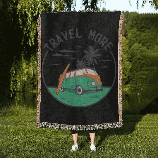 Travel More Vacation Explore Wanderlust Holidays 4 Woven Blankets