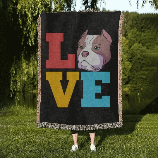 Bully Dog Lover I Love My American Bully Woven Blankets