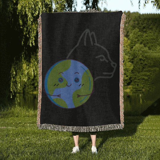 Save The Earth Its The Only Planet With Cat Woven Blankets