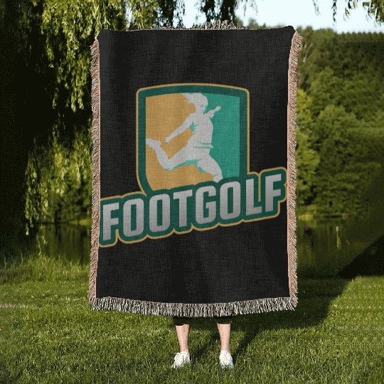 Footgolf Ball Sports Player Woven Blankets