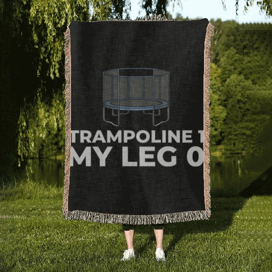 Trampoline Gymnastics Indoor My Leg aesthetic Woven Blankets