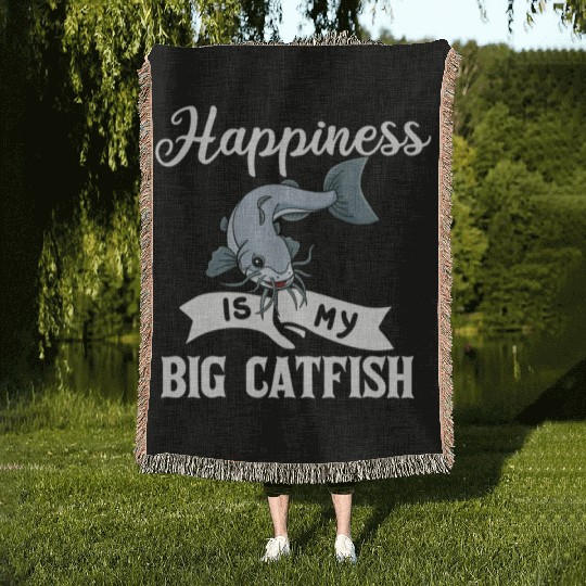 Catfish Fishing Gift Flathead Catfishing nostalgia Woven Blankets