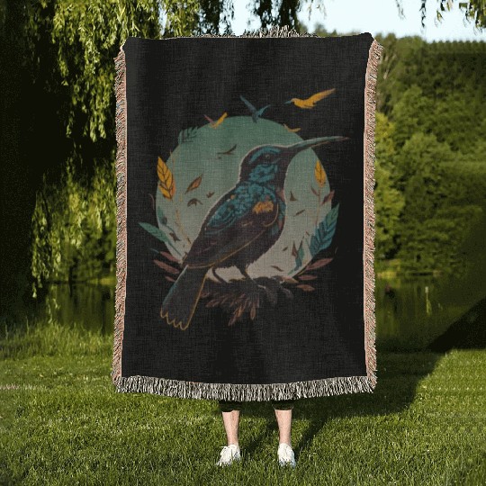 Nature Lovers - Charming Hummingbird Woven Blankets