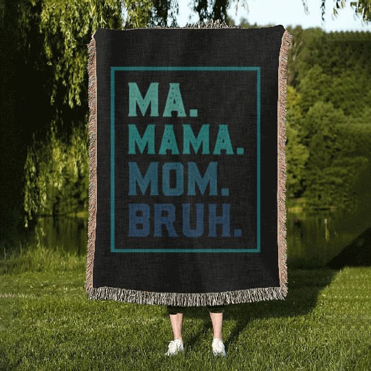 Ma Mama Mom Bruh Mothers/Funny Vintage Mommy/Happy Woven Blankets