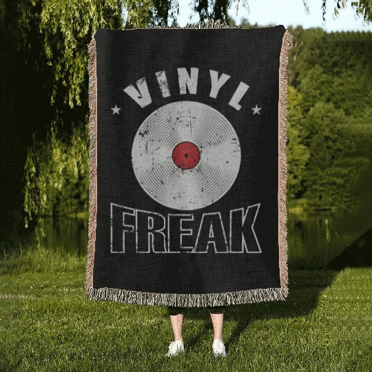 Vinyl Freak Vinyl Record Music Sound Carrier Woven Blankets