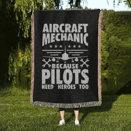 Aircraft Mechanic Woven Blankets