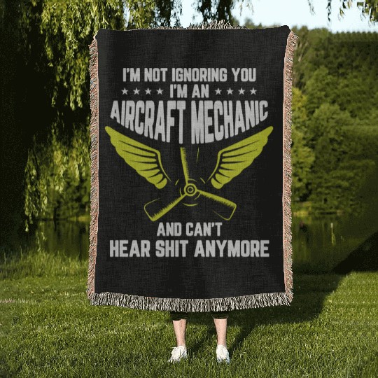 Aircraft Mechanic Woven Blankets