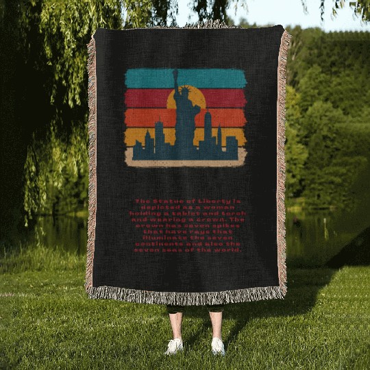 The Statue of Liberty Woven Blankets