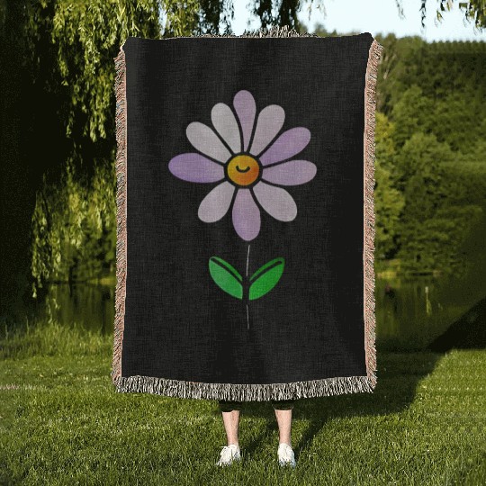 Lavender Flower Art Woven Blankets