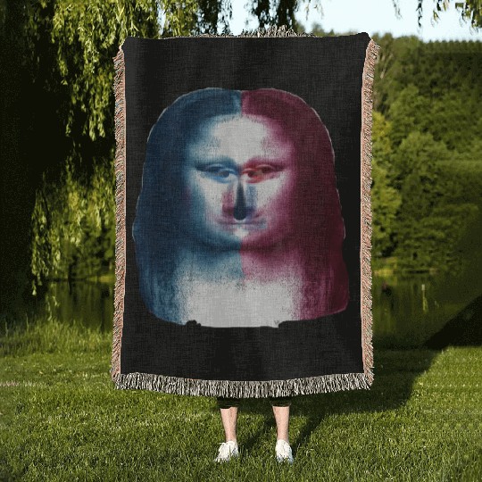 Monalisa Concept Leonardo Da Vinci Woven Blankets