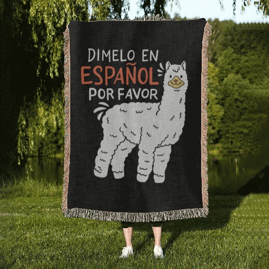 Spanish Teacher Llama Woven Blankets