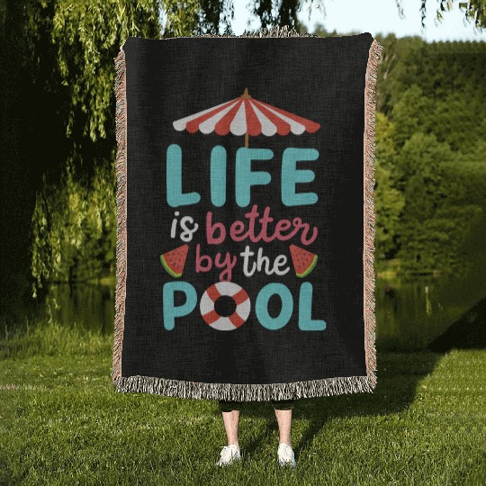 Pool Swimming Summer Woven Blankets