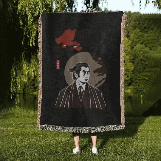 Japan Retro Yakuza Character Woven Blankets
