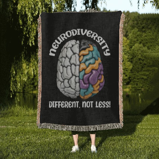 "Different, Not Less" Neurodiversity Woven Blankets