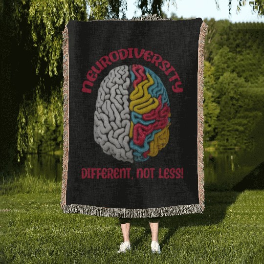 "Different, Not Less" Neurodiversity Woven Blankets