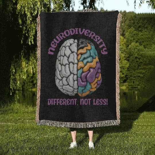"Different, Not Less" Neurodiversity Woven Blankets