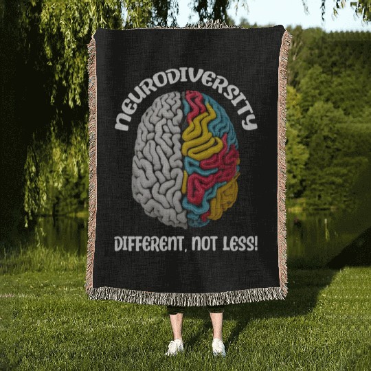"Different, Not Less" Neurodiversity Woven Blankets
