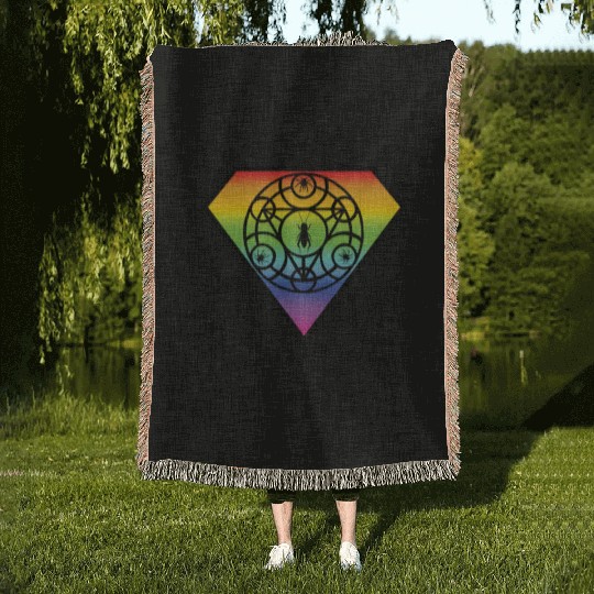 Spider Rainbow Woven Blankets