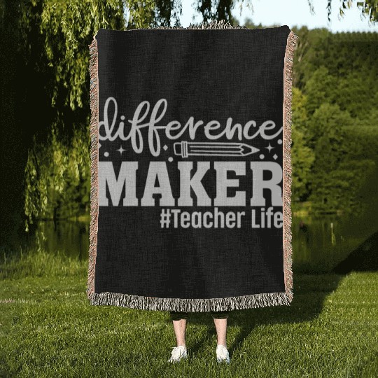 Teacher Life Difference Maker Happy First Day of S Woven Blankets