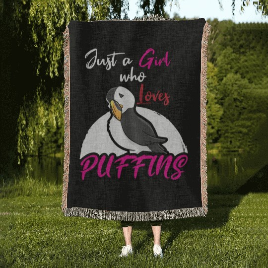 Puffin Lover Puffins Woven Blankets