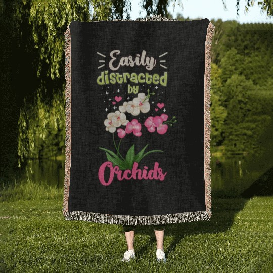 Orchid Flower Lover Art Woven Blankets