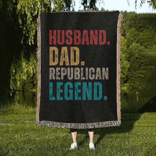 Husband Dad Republican Legend Republican Supporter Woven Blankets