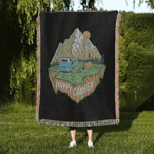 Happy Camper Explore The Nature Woven Blankets