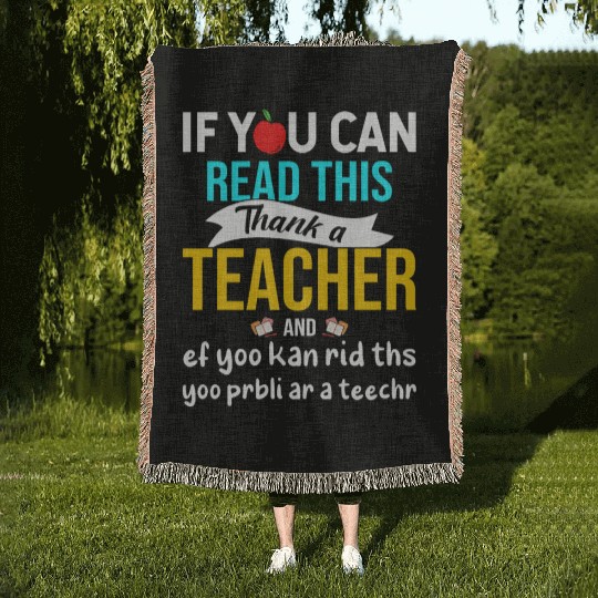 Teacher Appreciation 2023 Cute, Funny Teacher Woven Blankets
