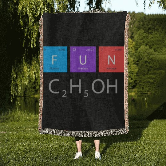 Alcohol Ethanol Formula Chemistry Elements Drink Woven Blankets