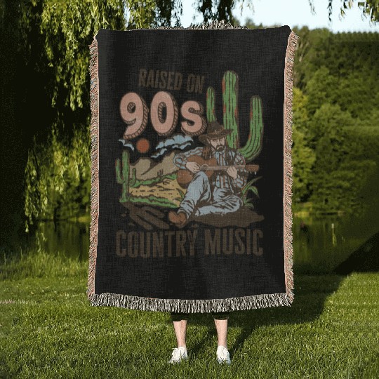 Raised On 90's Country Music Woven Blankets