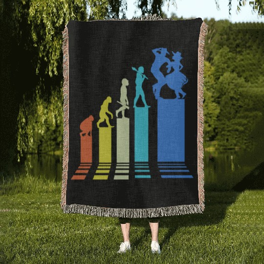 Square Dancer Evolution Retro Style Square Dancing Woven Blankets