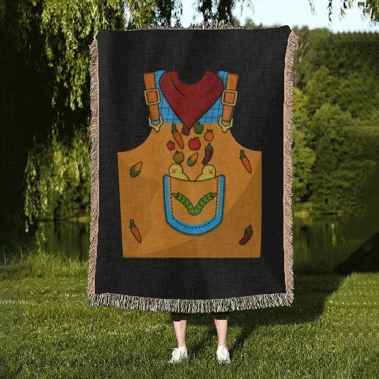 Funny Farmer Farm Costume For Halloween Woven Blankets