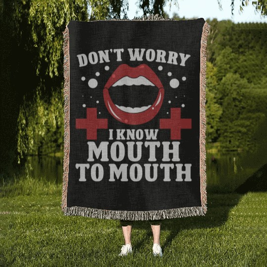 Lifeguard mouth to mouth swimming pool guard Woven Blankets