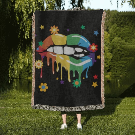 Gay Rights Rainbow Pride LGBTQ Gay Pride Parade Woven Blankets